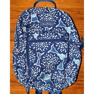 Vera Bradley Backpack Blue Floral Pattern – Quilted Cotton School Travel Bag